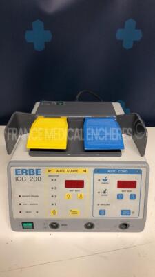 Erbe Electrosurgical Unit ICC 200 EA w/ Erbe Footswitch - no power