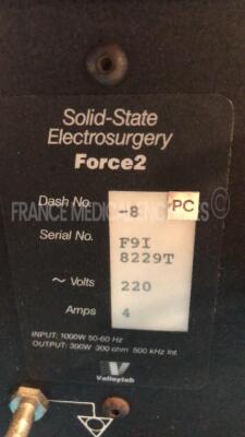 Valleylab Electrosurgical Unit Force 2 -w/ 2 REM polyhesive infant patient return electrodes (Powers up) - 8