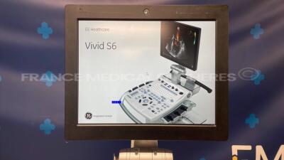 GE Ultrasound Vivid S6 - YOM 12/2009- S/W BT 10 - Options ATO/ASO - TM Anatomic - tissue velocity imaging & tissue tracking - logiq view - TEE - Qanalysis - advanced Qscan imaging - smart stress - echo - DICOM -IMT - AUTO FE - 9L-RS YOM 2010 - 4C-RS YOM - 6