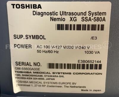 Toshiba Ultrasound Memio XG - YOM 2006 - boot error -w/ Sony video graphic printer UP-895CE (Powers up) - 9