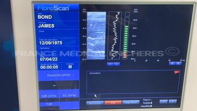 Echosens Fibroscanner FibroScan 502 - YOM 2007 w/ Echosens Probe XL plus - YOM 2012 and Echosens Probe M plus - YOM 2020 and keyboard (Powers up) - 13