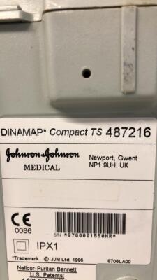 Lot of Johnson & Johnson Vital Signs Monitor Dinamap Compact TS - YOM 1996 - S/W 8621-V4.7 and GE Vital Signs Monitor Dinamap Pro Series 400V2 - YOM 2004 - S/W PMV2_RAE and GE Vital Signs Monitor Dinamap Pro Series 400 - YOM 2002 - PROC_RCB and Johnson - 11