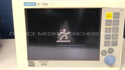 Lot of 3 Siemens Patient Monitors SC7000 - YOM 2002 - 2001 - 1999 S/W VF1.4-W and VF7.3-W - no power supplies (All power up) - 11