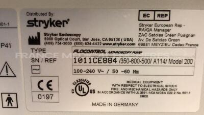 Stryker Arthroscopy Pump Flocontrol M200 - S/W A09 039 AD 0700 (Powers up) - 7