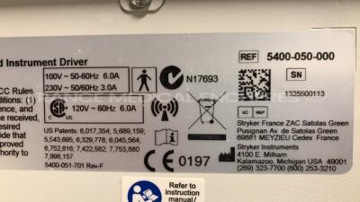 Stryker Powered Instrument Driver Core 5400-050-000 - S/W 8.2 (Powers up) - 7