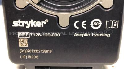 Lot of 1 Stryker Orthopedic Motor System 7 Sagittal Saw 7208 and 1 Stryker Orthopedic Motor System 7 SingleTrigger Rotary drill 7205 including 2 Stryker Aseptic Housing Battery 7126-120-000 - 7