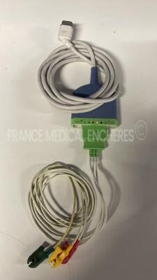 Lot of 4 Drager ECG Hoses and 2 Drager ECG Sensors and 1 Nellcor SPO2 Sensor - 2