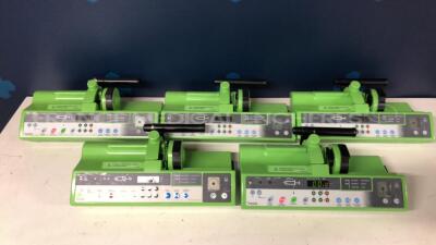 Lot of 5 Frenesius Syringe Pumps Pilote C - YOM 2000/2004/2002/2005/2002 - no power cables (All power up)