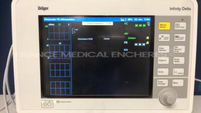 Drager Patient Monitor Infinity Delta - YOM 05/2017 - S/W VF9-1.W -w/ Drager docking station Infinity YOM 2011 - ETCO2 module YOM 2006 - no power supply (Powers up) - 5