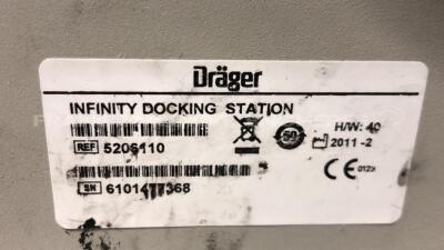 Drager Patient Monitor Infinity Delta - YOM 05/2017 - S/W VF9-1.W -w/ Drager docking station Infinity YOM 2011 - ETCO2 module YOM 2006 - no power supply (Powers up) - 8