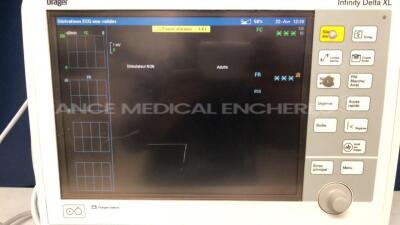 Drager Patient Monitor Infinity Delta XL - YOM 2006 - S/W VF9-1.W -w/ Drager docking station Infinity YOM 2010 - no power supply (Powers up) - 6