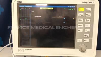 No pDrager Patient Monitor Infinity Delta XL - YOM 2006 - S/W VF9-1.W -w/ Drager docking station Infinity YOM 2010 - no power supply (Powers up)ower supply - 5