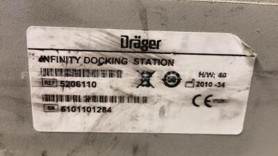 Drager Patient Monitor Infinity Delta XL - YOM 2006 - S/W VF9-1.W -w/ Drager docking station Infinity YOM 2010 - no power supply (Powers up) - 8