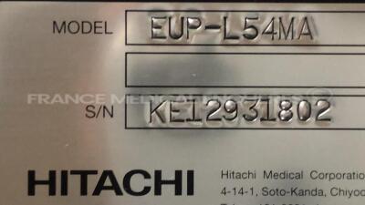 Hitachi Ultrasound EUB-5500 - YOM 2008 - S/W V06-04A - Options Software transfert DICOM - Software print image DICOM - DICOM software worklist - network interface w/ Hitachi Probe EUP-L54MA and Hitachi Probe EUP-C514 and Mitsubishi Printer P93 and Footswi - 14