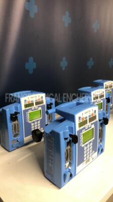 Lot of 5 Carefusion Dual Channel Infusion Pumps Alaris SE 7231 - 2 YOM 2013 - 1 YOM 2007 - 1 YOM 2006 - 1 YOM 2005 - S/W 02.80 - no power cables (All power up) - 2