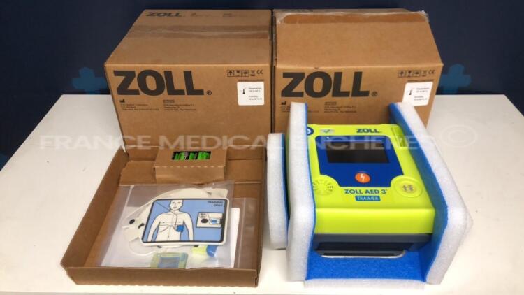 Lot of 2 ZOLL Defibrilator AED 3 Trainers original box never used - French Language