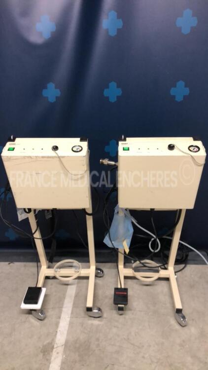 Lot of 2 Erbe Cryosurgical Units Erbocryo w/ footswitchs (Both power up)