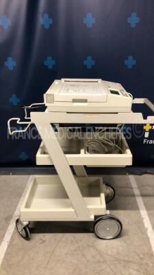 Philips ECG Pagewriter 200 M1771A w/ ECG sensors and Hewlett Packard Trolley M1705B (Powers up) - 3