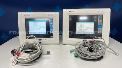 Lot of 2 Spacelabs Patient Monitor Ultraview SL 91369-24-3Q04 and 91370-26-3DQV04 - YOM 2007 and 2008 - S/W 2.03.11 and 2.03.13 w/ Spacelabs Module 91496 and 1 X ECG sensors and SPO2 sensor (Both power up)