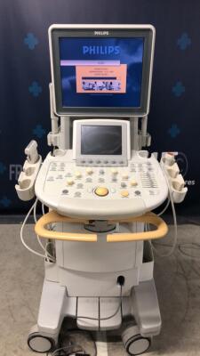 Philips Ultrasound IU22 - YOM 03/2006 - S§/W 5.2.245 - Options full options (see picture) - w/L12-5 probe - S5-1 probe - C8-4V probe (Powers up)