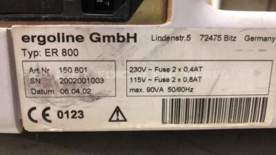 GE Stress Test Case P2 Series - YOM 02/2011 - S/W V6.61 - w/ Ergoline Ergometer ER 800 YOM 04/2006 (Both power up) - 15