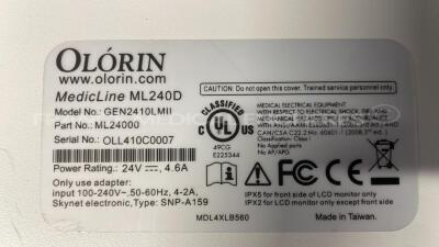 Lot of 3 Olorin LCD Monitors GEN2410LMII - one power supply - no power cables (All power up) - 3