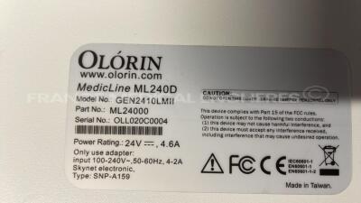 Lot of 3 Olorin LCD Monitors GEN2410LMII - one power supply - no power cables (All power up) - 5