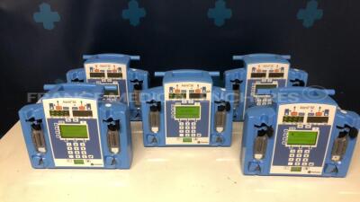 Lot of 5 Carefusion Dual Channel Infusion Pumps Alaris SE 7231 - 3 YOM 2013 - 2 YOM 2006 - S/W 02.80 - no power cables (All power up)