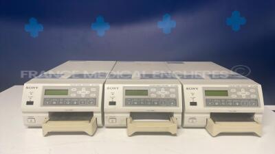 Lot of 3 Sony Color Video Printers UP-21MD - no power cables (All power up)
