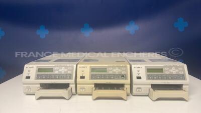 Lot of 3 Sony Color Video Printers UP-21MD - no power cables (All power up)