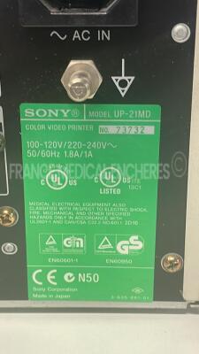 Lot of 3 Sony Color Video Printers UP-21MD - no power cables (All power up) - 8