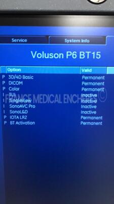 GE Healthcare Voluson P6 BT15 - YOM 2016 - S/W 15.0.5.81 - in excellent condition - checked by the manufacturer - Options 3D/4D Basic - DICOM - Color - IOTA LR2 w/ GE New Probe 4C-RS - YOM 04/2021 and Sony Digital Graphic Printer UP-D898MD - in excellent - 7