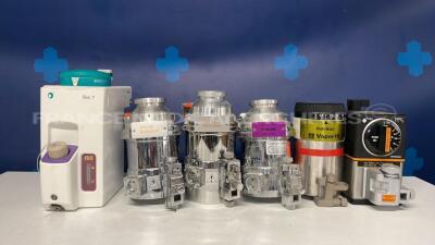 Lot of mixed vaporizers including Datex Ohmeda Vaporizer Tec7 and 2 Ohmeda Vaporizers Enflurane and Ohmda Vaporizer Forane and Drager Vaporizer Halothan Vapor 19 and Penlon Vaporizer PPV