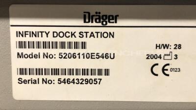 Lot of Drager Patient Monitor Infinity Delta XL - YOM 2011 - S/W VF8-3.W w/ Drager Docking Station YOM 2006 and Drager Patient Monitor Infinity Delta - YOM 2004 - S/W VF5-W w/ Drager Docking Station YOM 2004 (Both power up) - 9