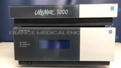 Lot of Dionex Ultimate 3000 Solvent Rack Without Degasser SR-3000 - YOM 2008 w/ Dionex Ultimate 3000 Pump LPG-3400M - YOM 2008 - no power cables (Both no power)