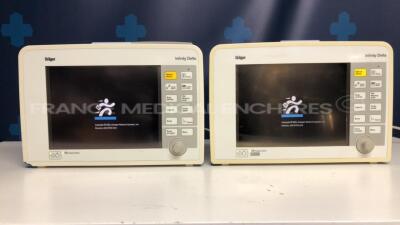 Lot of 2 Drager Patient Monitors Infinity Delta - YOM 2004 - S/W VF5-W ( Both power up)