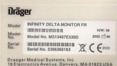 Drager Patient Monitor Infinity Delta - YOM 2005 - S/W VF5.3-W (Powers up) - 5