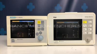 Lot of Drager Patient Monitor Infinity Gamma - YOM 2007 - S/W VF6.4-W and Siemens Patient Monitor SC 6002 XL - YOM 2004 - S/W VF5.3-W - no power supplies (Both power up)