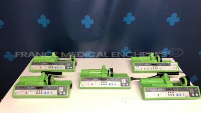 Lot of 4 Frenesius Syringe Pumps Pilote C and 1 Frenesius Syringe Pump Pilote A2 - no power cables (All power up)