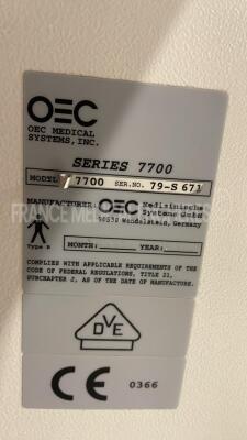 GE/OEC C-Arm Series 7700 - YOM 1998 - X-RAY generator YOM 2007 (Powers up) - 20