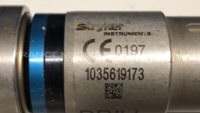 Lot of 1 Stryker Orthopedic Motor System 5 Sagittal Saw 4208 and 1 Stryker Orthopedic Motor System 5 Single Trigger Rotary drill 4205 including 2 Stryker Aseptic Housing Batteries 4126-120 and Stryker Drill 4103-131 and Stryker Reamer 4103-210 - 10