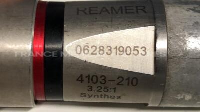 Lot of 1 Stryker Orthopedic Motor System 5 Sagittal Saw 4208 and 1 Stryker Orthopedic Motor System 5 Single Trigger Rotary drill 4205 including 2 Stryker Aseptic Housing Batteries 4126-120 and Stryker Drill 4103-131 and Stryker Reamer 4103-210 - 12