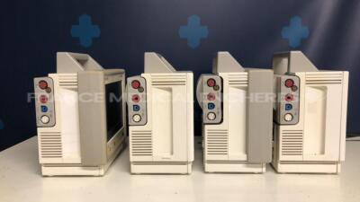 Lot of 4 Philips Patient Monitors M3046A - 1 YOM 2004 - 3 YOM 2002 - S/W D.15.00 w/ Philips Module ECG/Resp - Spo2 - PB M3000A - YOM 2002 & 2003 & 2005 & 2006 - No power cables (All Power up) - 2