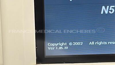 Lot of Nellcor Patient Monitor N5500 - S/W 1.05.22 w/ ECG sensors and SPO2 sensor and Nellcor Patient Monitor N5600 - YOM 2008 - S/W 1.01.13 w/ ECG sensors and SPO2 sensor - no power cables (Both power up) - 11