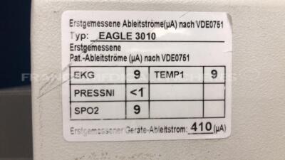 Lot of HP Vital Signs Monitor Viridia 24C - YOM 1999 and Utech Vital Signs VS2000 - YOM 2015 - S/W 2.28 w/ SPo2 & ECG Sensors and Marquette Hellige Vital Signs Monitor Eagle 3010 - S/W 7020 - no power cables (All power up) - 13