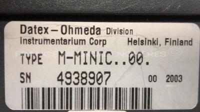 Lot of Datex Ohmeda Module M-NIPB - YOM 2000 and Datex Ohmeda Module M-MINIC - YOM 2003 and 2 Datex Ohmeda Modules M-NESTPR-01 - YOM 2005 / 2003 - 9