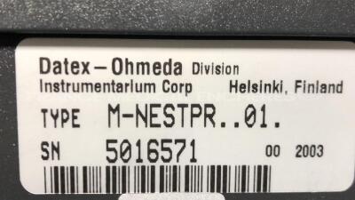 Lot of Datex Ohmeda Module M-NIPB - YOM 2000 and Datex Ohmeda Module M-MINIC - YOM 2003 and 2 Datex Ohmeda Modules M-NESTPR-01 - YOM 2005 / 2003 - 11