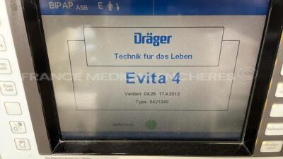 Drager Ventilator Evita 4 - S/W 4.25 (Powers up) - 2