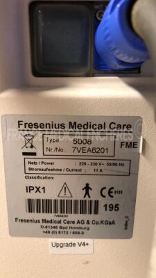 Lot of 2 Fresenius Dialysis 5008 - S/W V3.95 - count 54860/46403 hours (Both power up) - 9