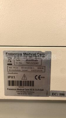 Lot of 2 Fresenius Dialysis MultiFiltrate - YOM 2010 - S/W 5.2 (Both power up) - 9